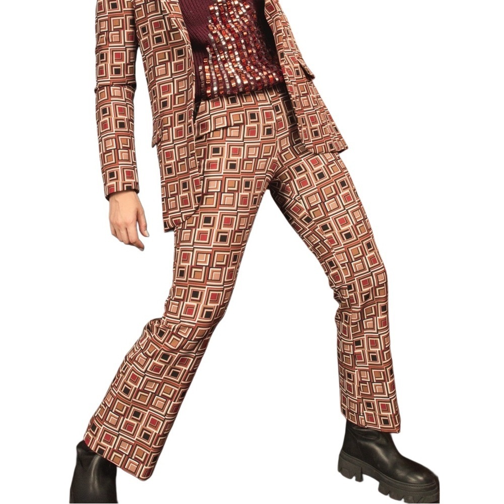 Cristina Gavioli XY Icon Geometric Patterned Pants Size Medium (28) - Picture 3 of 10